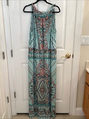 NWOT New York & Company Teal Paisley Maxi Dress